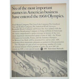 Six Of The Most Important Names American Business 1968 Olympics ABC Print AD
